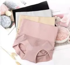 ハイウエスト深ばき純綿美形ショーツお腹まで包む 4枚セット