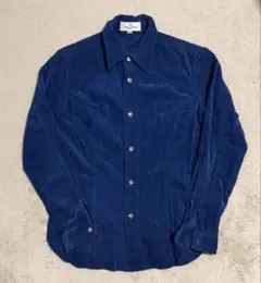 90s希少 VALENTINO JEANS コーデュロイシャツ 40 ネイビーのサムネイル