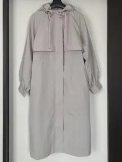 グレー フード付き ロングモッズコート
