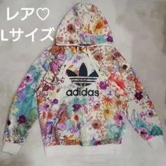 adidas original　花柄 パーカー 袖口汚れあり
