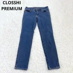 クロッシープレミアム 裏起毛デニムパンツ M ブルー ストレッチ 防寒 快適