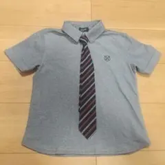 コムサイズム グレー ポロシャツ ネクタイ付き 130