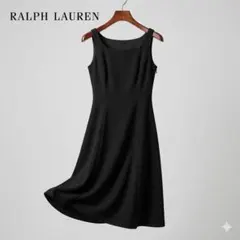 美品　RALPH LAUREN ノースリーブ フレアワンピ 7号 日本製 黒