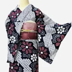有松絞り 美品 絞り 綿 浴衣 正絹博多織半幅帯セット❣️ No.12 - メルカリ