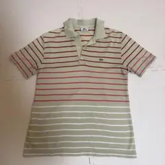 Lacoste ベージュストライプ ポロシャツ