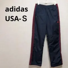 【adidas】ネイビー/レッド ピステパンツ シャカパン 3本ライン US-S