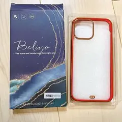 iPhone13promax ケース 透明 レッド ゴールドスマホケース