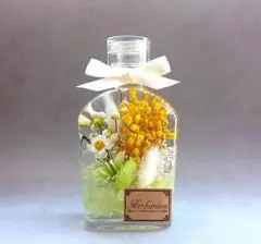 専用ハーバリウム   ナチュラル系【たっぷりミモザとグリーンのボトル】