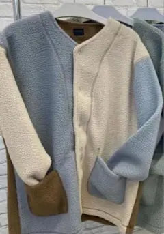 ワークマン　ボアフリースジャケット カーディガン 配色　バイカラー　Mサイズ