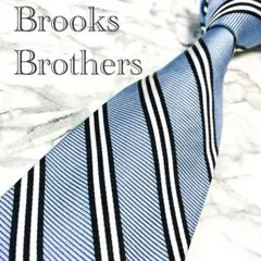 ✨極美品✨ブルックスブラザーズ　ストライプ　ライトブルー　ネクタイ