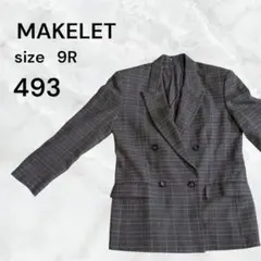 MAKELET テーラードジャケット チェック柄 ダブル 9R前空き襟付き古着のサムネイル