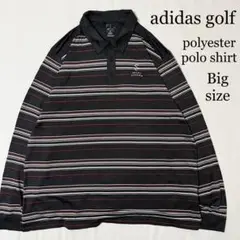 OLD adidas アディダス 刺繍 ロングスリーブ ボーダー ポロシャツ