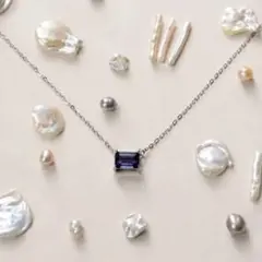 大粒 ローズクォーツ レクタングル ネックレス silver925 - メルカリ