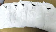 【訳あり】 メンズ　半袖　白　ワイシャツ 5枚セット　まとめ売り　リメイク用