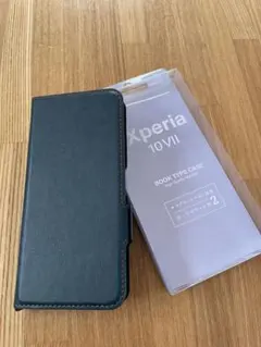 Xperia 10Ⅶ レザー調手帳型ケース　　ブルー系