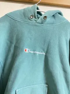 Champion フード付きスウェット ターコイズ/used/古着