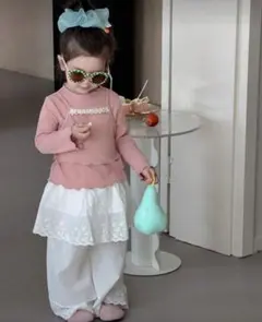 ベビー　キッズ　ピンク　トップス　リブ　ビスチェ風　18-24month 女の子