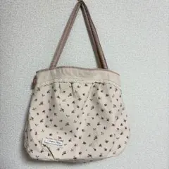 小花柄 トートバッグ グラニーバッグ レース アイボリーベージュ