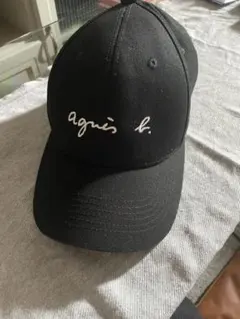 美品 アニエスベー キャップ レディース TUサイズ ブラック ロゴ刺繍