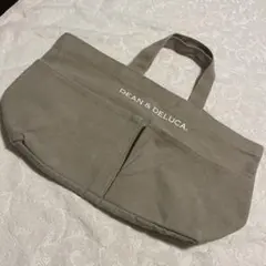 DEAN & DELUCA トートバッグ ベージュグレー約40cm x 20cm