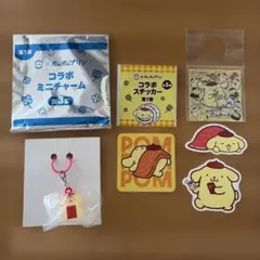 スシロー ポムポムプリン 第1弾 ミニチャーム ステッカー ピック 計5点