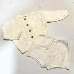 ホワイトニットセーター＆ニットパンツセット（73cm）