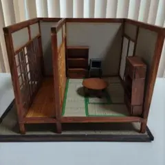 ミニチュアハウス　ドールハウス　和室　縁側　ハンドメイド　昭和レトロ