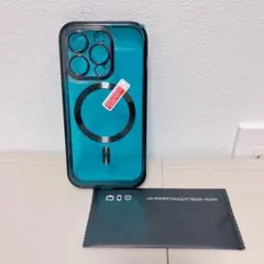 ✦iPhone15pro ケース MagSafe ブルー ハード 全面保護