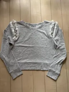 ZARA ／ザラ　フリルビジュー付きグレー スウェット　S