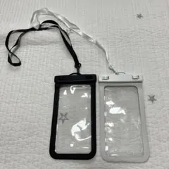 防水スマホショルダー　白黒セット