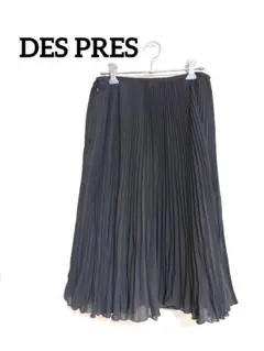DES PRES　ダークグレー プリーツスカート ひざ丈のサムネイル