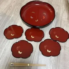 昭和レトロ　漆器 菓子器