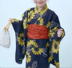 devirock ひまわり柄 浴衣 120