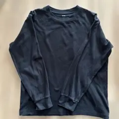 UNIQLOブラック M コットン長袖カットソー
