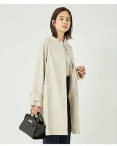 ノーカラー　スプリングコート