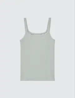 【美品】ユニクロ　UNIQLO リブタンクトップ ライトグリーン M