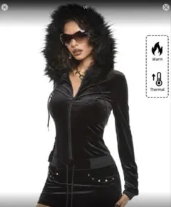 ROMWE Grunge Punk ファー付き セットアップ JPーL(S)