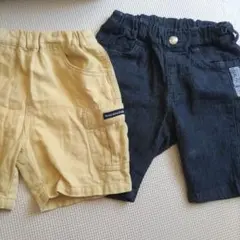イエロー＆ブラック ハーフパンツ 2点セット　べべ　短パンのサムネイル