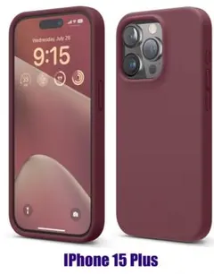 iPhone 15 Plus シリコンケース ワインレッド