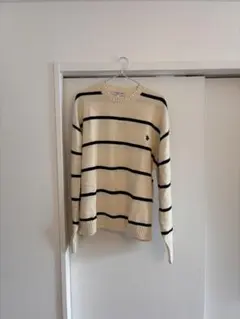 U.S. POLO ASSN. アイボリー/ブラックストライプ セーター S