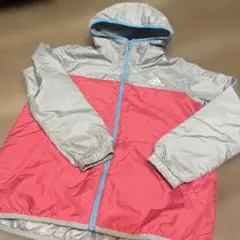adidas climastorm フード付きジャケット グレー/ピンク