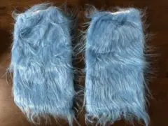 ふわふわレッグウォーマー　青色
