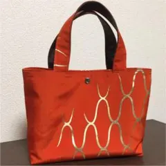 【ハンドメイド】朱色☆ミニトートバッグ☆ちょっとお出かけ用バッグ