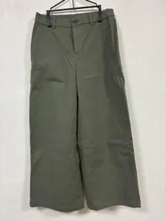UNIQLO ワイドパンツ カーキ Mサイズ 股下68cm 裾上げ済み