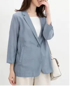 ハニーズ スモーキーブルー 8分袖 テーラードジャケット