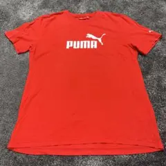 PUMA 赤Tシャツ Mサイズ ロゴプリント ストリート レッド ブランド