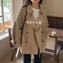 トレンチコート スプリングコート アウター ベージュ　M　カジュアル　フォーマル