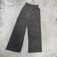 グレー コーデュロイ ワイドパンツレディース