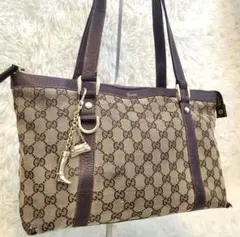 Gucci グッチ GG柄 アビー トートバッグ キャンバス ブラウン - メルカリ