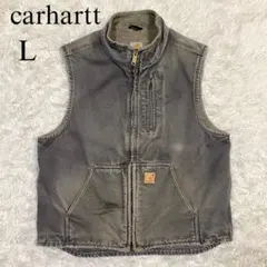 Carharttカーハート　 デニムベスト グレー　ジップアップ　S Carharttカーハート デニムベスト グレー ジップアップ S - メルカリ
